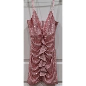 Fashion Nova Pink Sequin Mini Dress